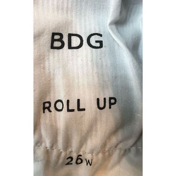 BDG Shorts Blue Striped Denim Roll Cuff High Rise Hot Pants Summer size 26 - Picture 11 of 11